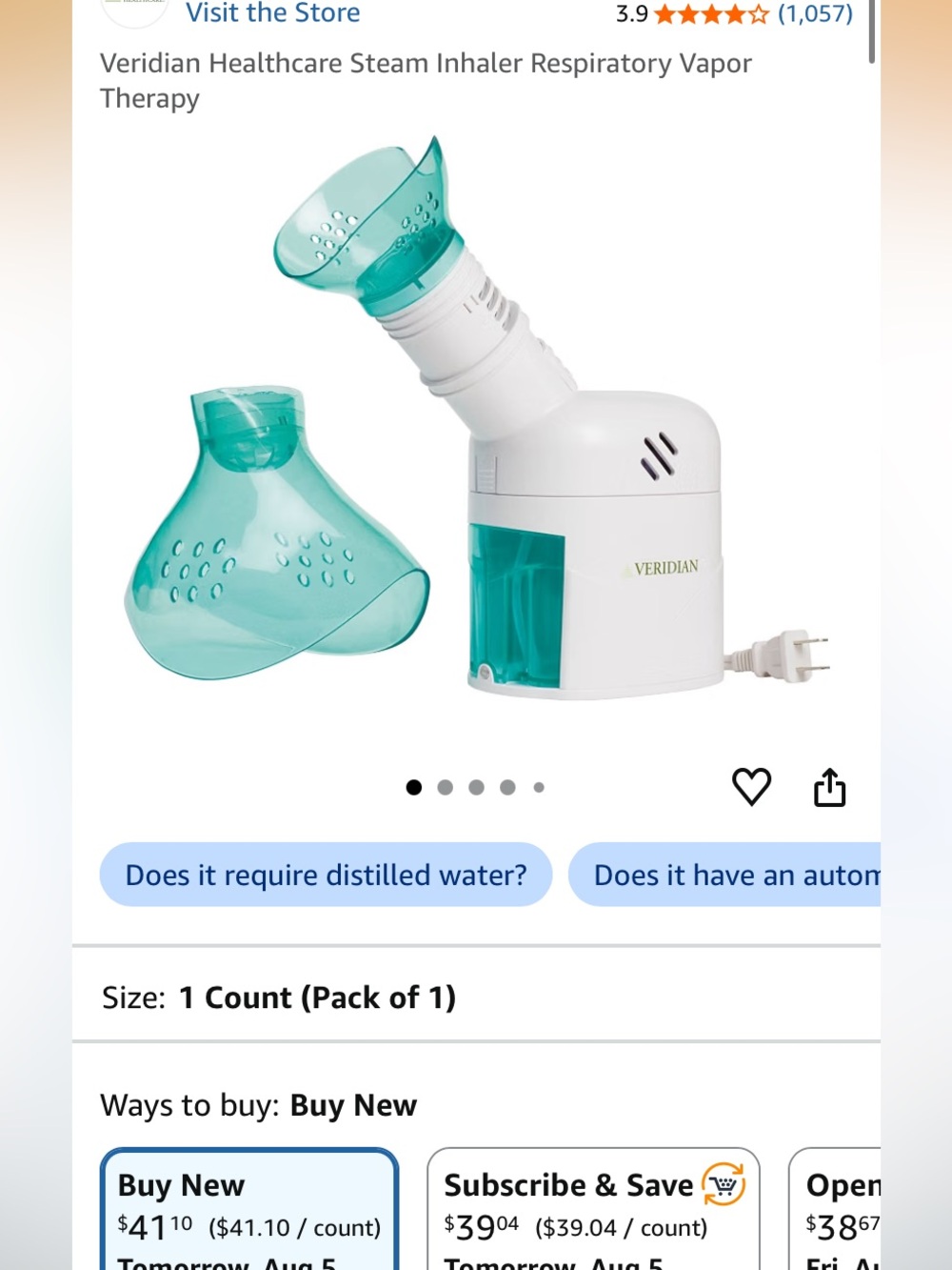 Steam inhaler veridian